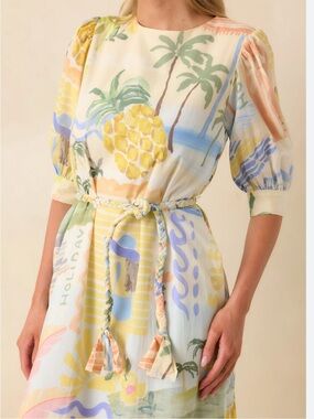 Prosperina Brynn Multi Print Midi Dress